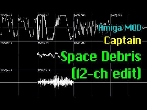 Captain - "Space Debris" expanded to 12 channels (Amiga MOD) [Oscilloscope Visualization]