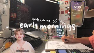 study with me 🦭waking up at 5+, last 2 weeks of school
