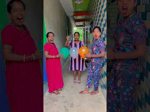 Daddy Solves Siblings Balloon Problem🎈🥰🎈#waitforlast #shortsvideo