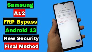 Samsung A12 FRP Bypass New Security Android 13 | Adb Enable Fix | Samsung A12 Frp Unlock New Method