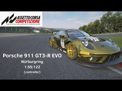 ACC Nürburgring Hotlap using controller | 1:55:122 - Porsche 991 GT3-R (EVO) + setup