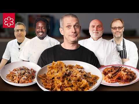 I Asked World Class Chefs How They Make Pasta At Home - American recipe that serves 4 people. A medium difficulty cooking recipe converted from YouTube video with complete ingredients and step-by-step instructions.
