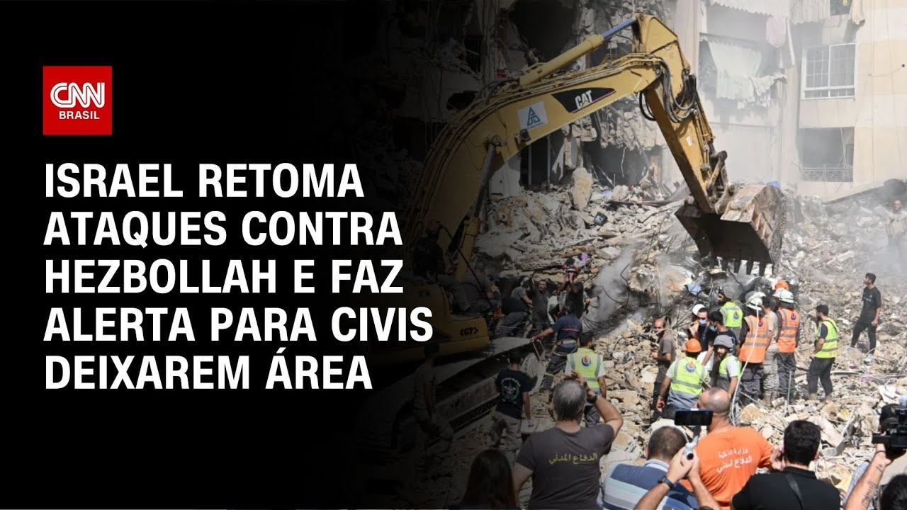 Israel retoma ataques contra Hezbollah e faz alerta para civis deixarem áreas | CNN NOVO DIA