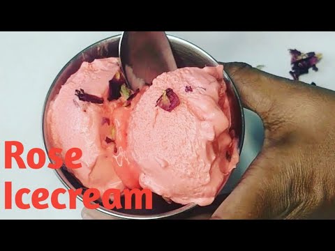 Rose Ice Cream Recipe | How to make Rose Ice cream | by Akshata's Kitchen