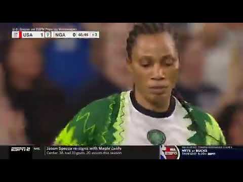 Christen Press scores the 1st goal against Nigeria 6-16-21