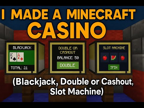 Minecraft ♠️Casino♦️ built on ComputerCraft (BlackJack, Double or Cashout, Slot Machine) | Showcase