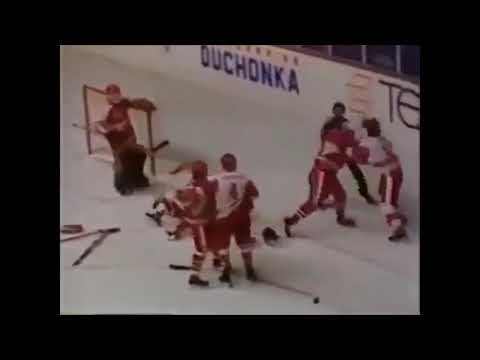 1987 fight between Canadian and Soviet hockey players at the Youth World Cup in Czechoslovakia.