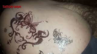 Download lagu Tato ini untuk anak perempuan desain baru khusus 3 stiker tato temporer kupu-kupu hitam khusus mp3