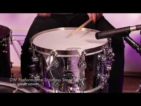 ANGEL HOOPS comparison test / DW Performance 14"x8" stainless steel snare drums