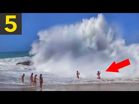 Top 5 SCARY Beach Waves - Run!
