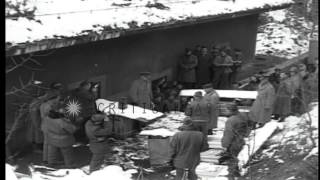 US General Lucian Truscott sets off dynamite detonator and destroys German war fa...HD Stock Footage