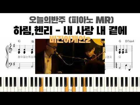 하림X헨리 - 내 사랑 내 곁에 ( 비긴어게인2 ) 피아노 반주 악보 | chords | piano mr | piano sheet | piano cover