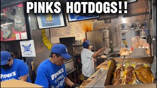 At Pinks Hot Dogs on the day Dodgers Win World Series!! #dodgers #mlb #hotdog #pinks