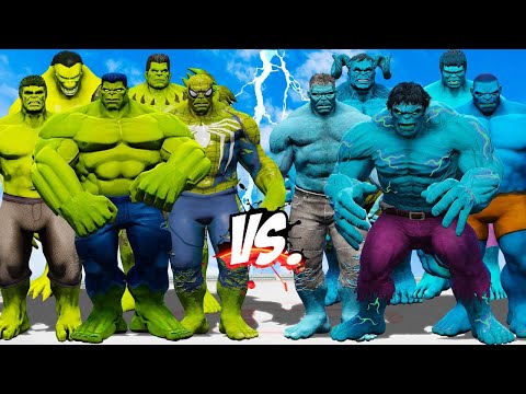TEAM GREEN HULK VS TEAM BLUE HULK - EPIC BATTLE