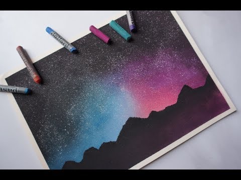 COMO PINTAR UN PAISAJE ESTRELLADO || FÁCIL || Tizas pastel || Pasteles secos || Speed Drawing