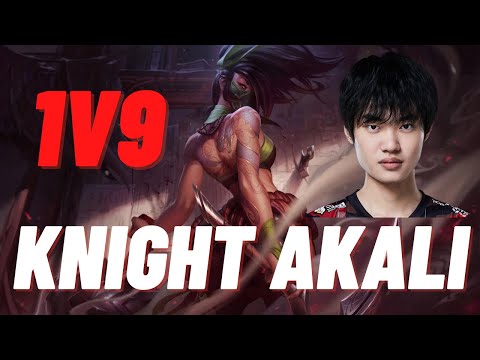 KNIGHT AKALI 1v9 | TES vs V5 LPL SPRING PLAYOFFS 2022