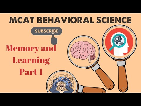 MCAT Behavioral Science: Chapter 3 - Learning and Memory Lecture (1/2)