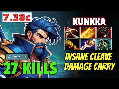How to Safelane KUNKKA with INSANE Cleave Damage – Destroy Grandmaster Meepo | Dota 2 7.38c