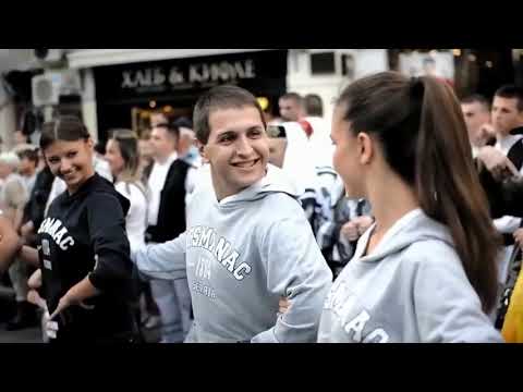 The Serbian dance "Kolo" in Belgrade on Knez Mihailova Street