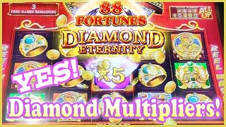 Got the Diamond Multipliers! BIG Wins on 88 Fortunes Diamond Eternity💎Bonus After Bonus!