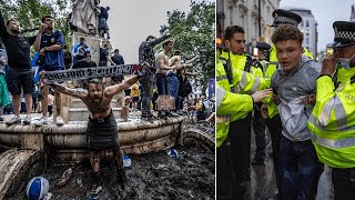 video: Football fans arrested as Tartan Army takes over London 