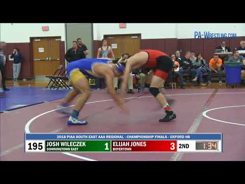 2018-03-03 195 lb Final - Elijah Jones (Boyertown) vs Josh Wileczek (Downingtown East)