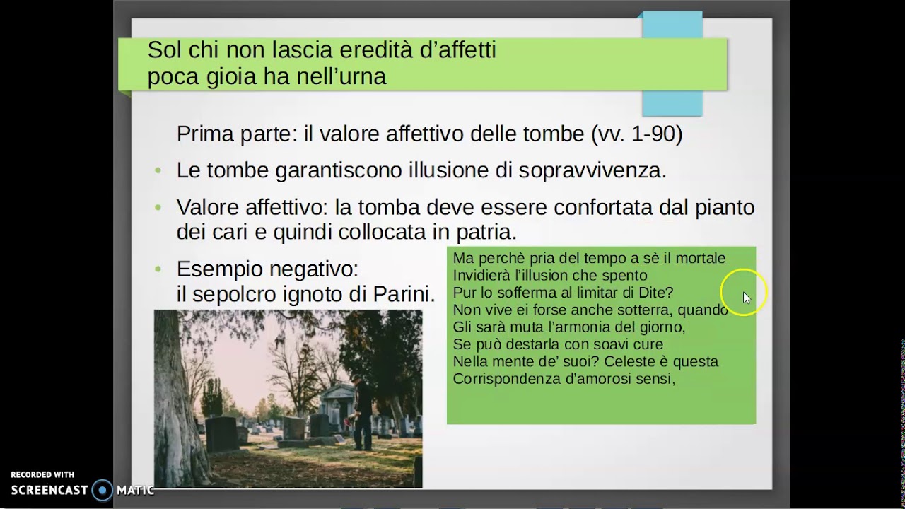Dei sepolcri di Ugo Foscolo: temi e struttura generale