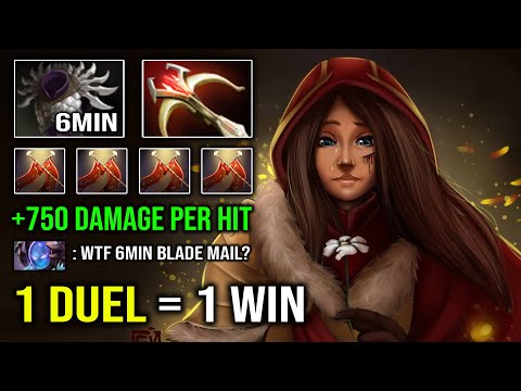 WTF 6Min Blade Mail 1 Duel 1 Win Hyper Mid Carry Legion Commander +750 Damage Per Hit Dota 2