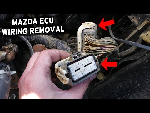 HOW TO DISCONNECT ENGINE COMPUTER WIRES ECU WIRES ON MAZDA 3 6 5 CX7 CX-7 DME ECU ECM WIRING HARNES