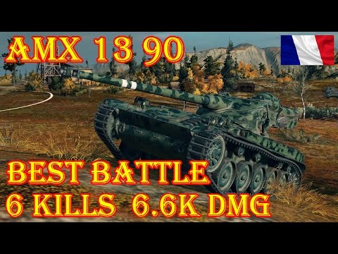 Best Battle  AMX 13 90  6 Kills, 6.6K Damage  Tundra World of Tanks