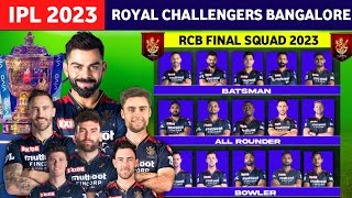 IPL 2023 - Royal Challengers Bangalore Final Squad | RCB full Squad For IPL 2023 | rcb 2023 squad