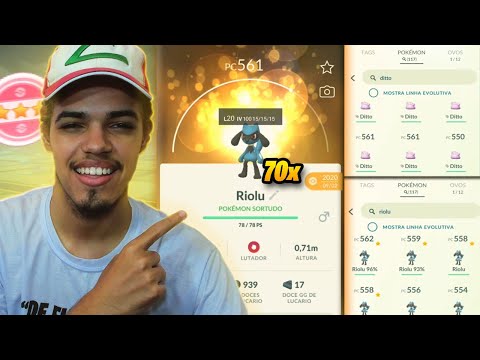TROQUEI +70 RIOLU X DITTO EM BUSCA DO RIOLU 100% SORTUDO! POKÉMON GO!