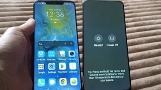 How to restart huawei mate 20 without power button