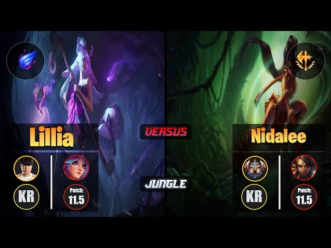 Clid LILLIA (Jungle) [Phase Rush] VS NIDALEE - Challenger KR Patch 11.5