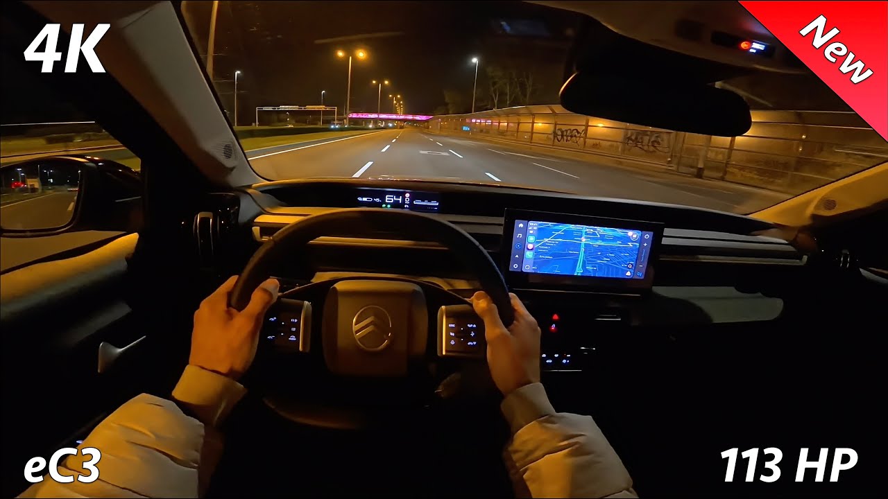 Citroën eC3 Max 2025 Night POV Driving Review (113 HP)
