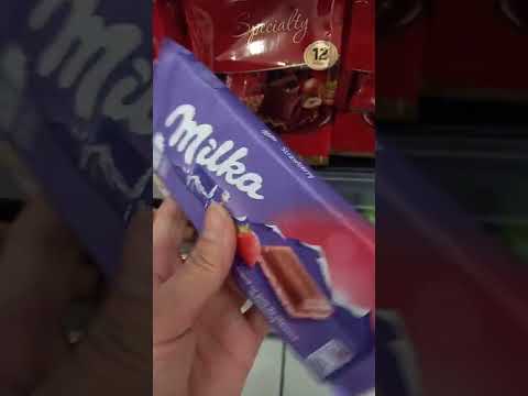 Milka Chocolate with Strawberry  Very yummy#Shorts#Milka#Chocolste#Straberry#mouthwatering