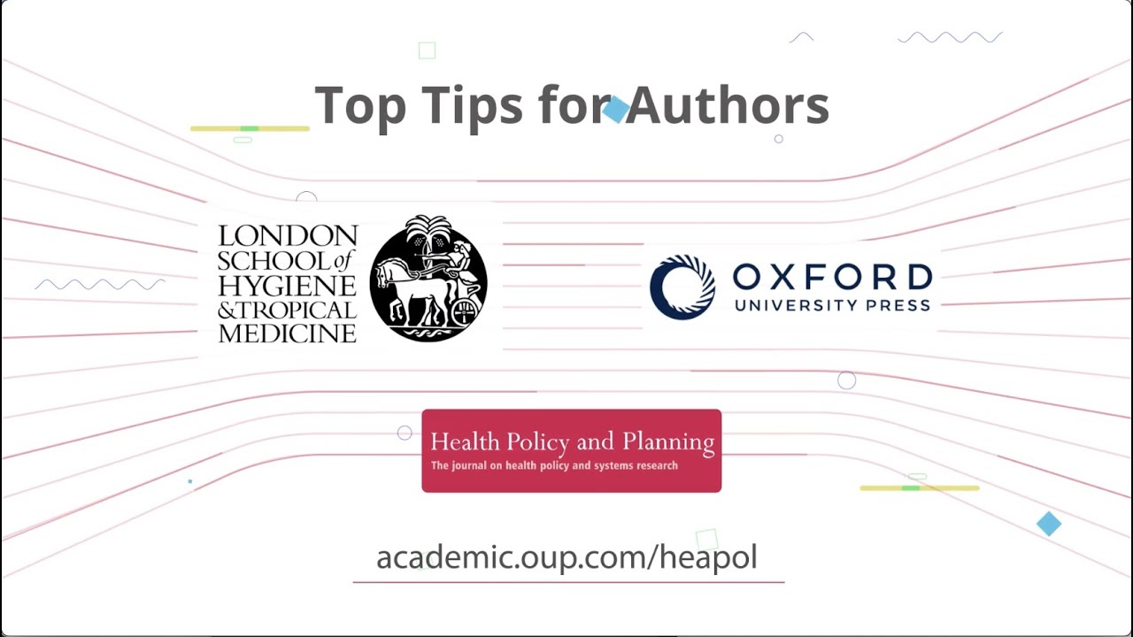 Top 10 Tips for Authors | Health Policy and Planning