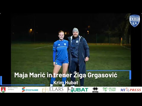 Maja Marić in trener Žiga Grgasović po tekmi Krim Hubat - ŽNK Cerklje