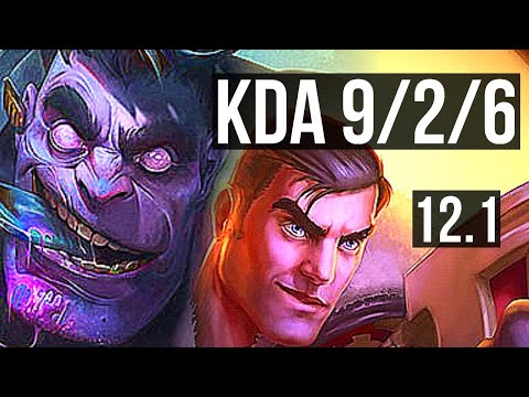 DR. MUNDO vs JAYCE (TOP) | 67% winrate, 9/2/6 | KR Master | 12.1