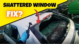 Recycled rear window on an AUDI A3 | How to cut out a bonded rear window with a Knife