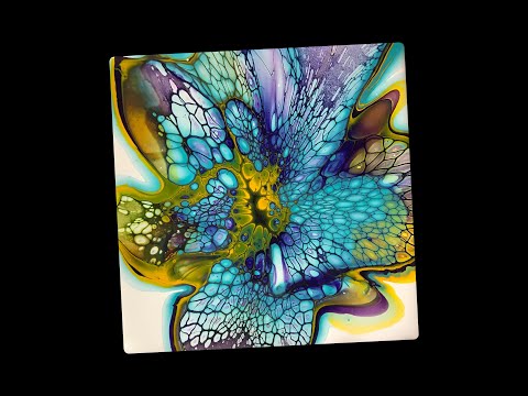 (363) Bloom Pour ~ Testing my CA on 4 Tiles ~ Acrylic Fluid Painting