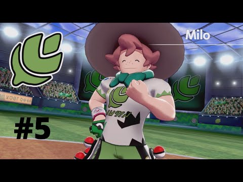 Pokemon Sword Part 5 / Tuffield Stadium / Grass Gym / Gym Leader Milo / Dynamax Eldegoss