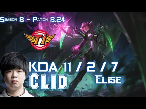 SKT T1 Clid ELISE vs CAMILLE Jungle - Patch 8.24 KR Ranked