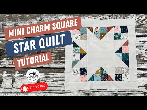 Mini Charm Square friendly star quilt | Free quilting tutorial #quilting #quilts Easy Patchwork
