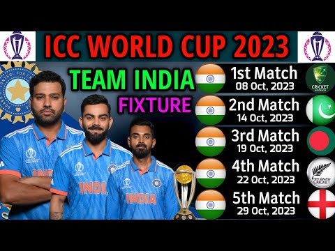 ICC World Cup 2023 India All Matches Schedule | India Schedule World Cup 2023 | World Cup Schedule
