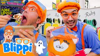 Blippi visita um parque temático de Halloween! 🎡🎃 Blippi em Português