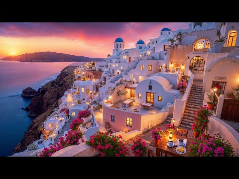 Santorini Morning Café Jazz ☕ Calming Jazz Music & Soothing Bossa Nova for Study, Relaxing