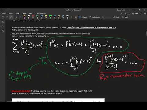 Math 212 1XW Lecture 17 - Convergence of Taylor Series; Conclusion to Parametric Curves