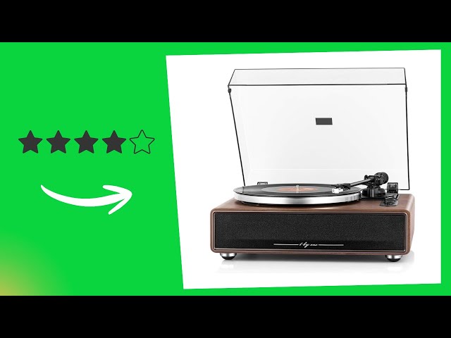 Vídeo relacionado con All in One Tocadiscos de Vinilo con 4 Estéreo Altavoces Integrados,Bluetooth HiFi Reproductor de Discos de Vinilo,Preamplificador Phono,Apoyo Salida Digital USB,33/45RPM,Cartucho AT-3600L,AUX/RCA