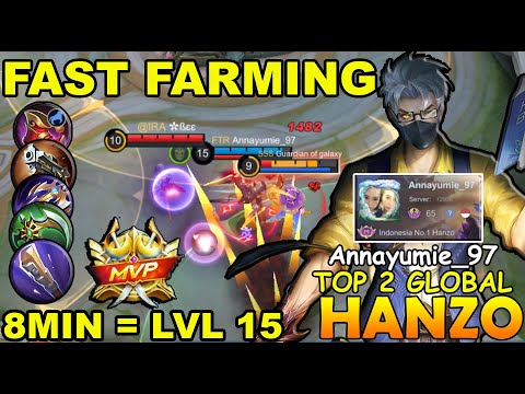 Full Attack Speed build🔥!!\Hanzo Fast Farming 8Mins Max Level -Top 2 Global By Annayumie\MLBB